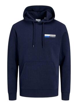 Sweat Jack & Jones Corp Logo Hood Azul Marinho