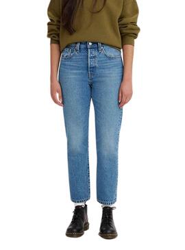 Calças Jeans Levis 501 Crop Denim para Mulher