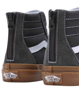 Sapatilhas Vans Sk8 Hi Zip Cinza para Menino e Menina
