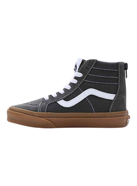 Sapatilhas Vans Sk8 Hi Zip Cinza para Menino e Menina