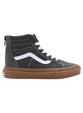 Sapatilhas Vans Sk8 Hi Zip Cinza para Menino e Menina