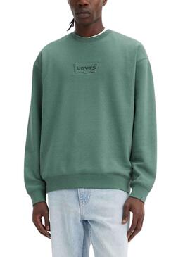 Sweat Levis Relaxed Crew Verde para Homem