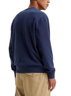 Sweat Levis Relaxed Crew Azul Marinho para Homem