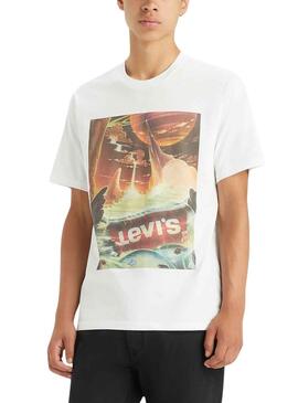 T-Shirt Levis Relaxed Cachoeira Branco Homem 