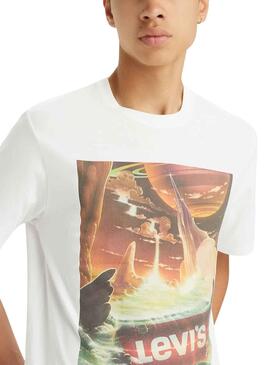 T-Shirt Levis Relaxed Cachoeira Branco Homem 