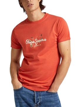 T-Shirt Pepe Jeans Contagem Laranja para Homem