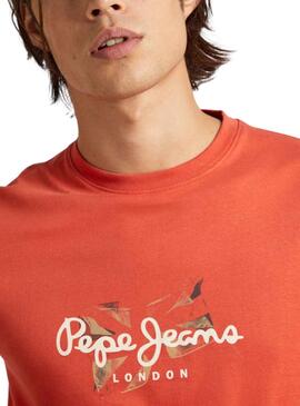 T-Shirt Pepe Jeans Contagem Laranja para Homem