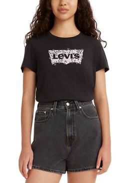 T-Shirt Levis The Perfeito Tee Leopard Preto