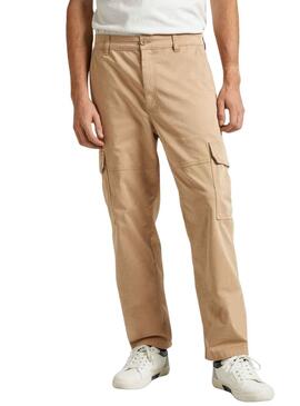 Calças Pepe Jeans Cargo Regular Beige Homem