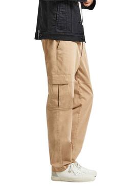 Calças Pepe Jeans Cargo Regular Beige Homem