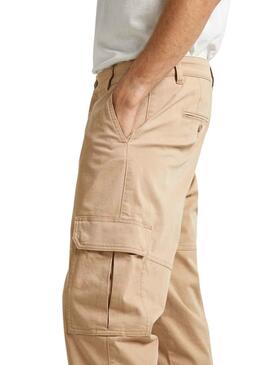 Calças Pepe Jeans Cargo Regular Beige Homem