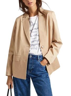 Blazer Pepe Jeans Tencel Beige para Mulher