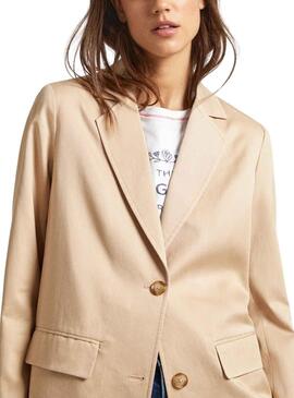 Blazer Pepe Jeans Tencel Beige para Mulher