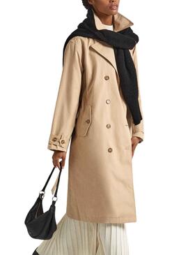 Trench coat Pepe Jeans Star Com Cinto Beige Mulher