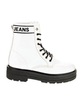 Botas Tommy Jeans Foatform Branco couro envernizad