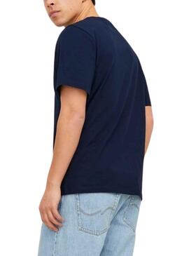 T-Shirt Jack & Jones Corp Logo Azul Marinho Homem