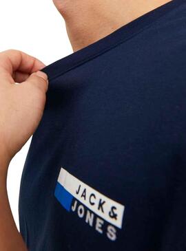 T-Shirt Jack & Jones Corp Logo Azul Marinho Homem