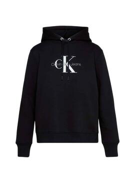 Sweat Calvin Klein Monologo Regular Preto Mulher