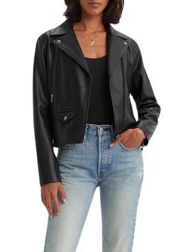 Casaca Levi's Lelouo Encolhido Moto Preto Mulher