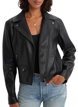 Casaca Levi's Lelouo Encolhido Moto Preto Mulher