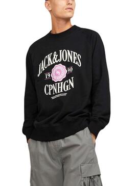 Sweat Jack & Jones Lucca Crew Preto Homem