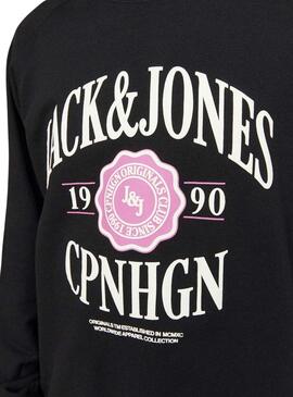 Sweat Jack & Jones Lucca Crew Preto Homem