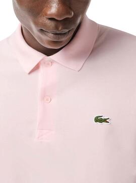 Polo Lacoste Stretch Rosa para Homem