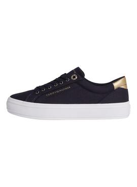 Sapatilhas Tommy Hilfiger Canvas Azul Marinho para Mulher