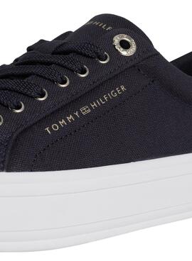 Sapatilhas Tommy Hilfiger Canvas Azul Marinho para Mulher