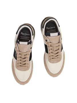 Sapatilhas Pepe Jeans Imbecil Tape Beige Homem