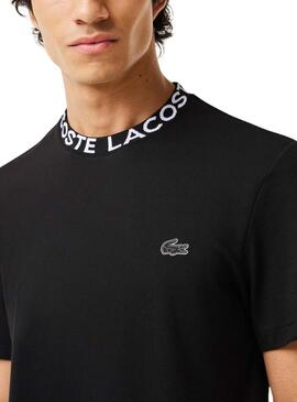 T-Shirt Jacquard Lacoste Preto para Homem