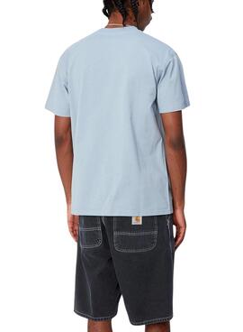 Camiseta Carhartt Script Azul Claro Para Homem