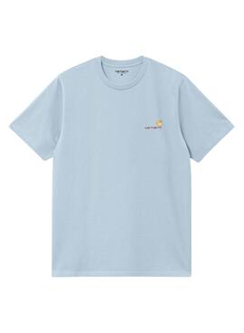 Camiseta Carhartt Script Azul Claro Para Homem