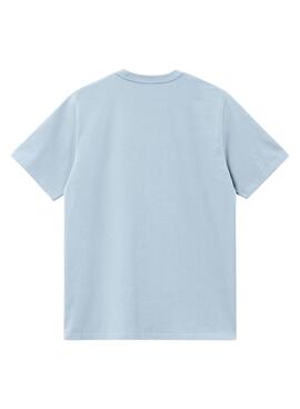 Camiseta Carhartt Script Azul Claro Para Homem