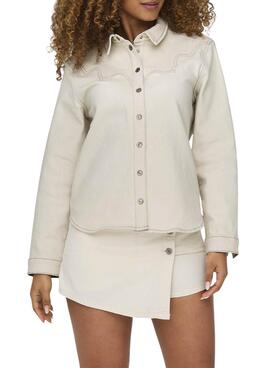 Camisa Only Labby Beige Para Mulher.