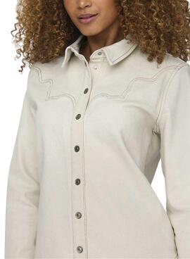 Camisa Only Labby Beige Para Mulher.