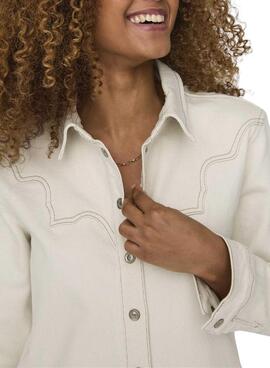 Camisa Only Labby Beige Para Mulher.