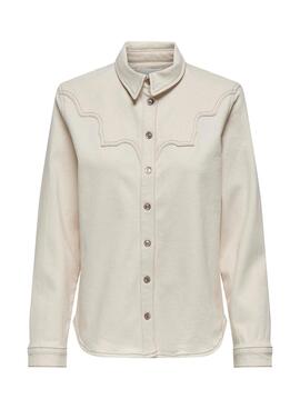Camisa Only Labby Beige Para Mulher.