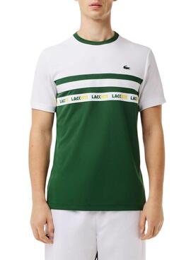 Camisa Lacoste Tênis Ultra-Dry Colorblock Verde