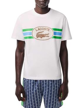 Camisa Lacoste Monograma Bege para Homem.