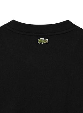 Camiseta Lacoste Unisex Loose Fit Preta Crocodilo