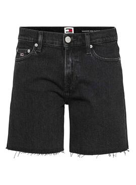 Bermuda Tommy Jeans Maddie preto para mulher.