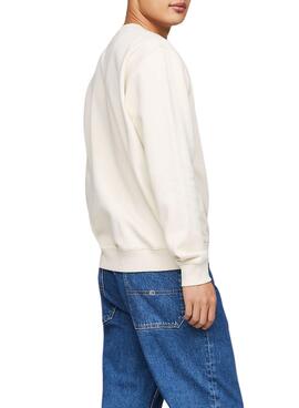 Moletom Tommy Jeans Reg Essential Bege Masculino