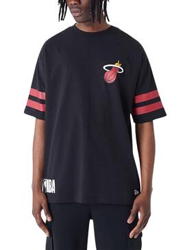 Camiseta New Era Miami Heat NBA Preta Homem