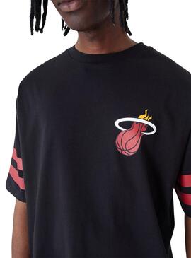 Camiseta New Era Miami Heat NBA Preta Homem