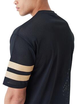 Camiseta New Era Mesh Oversized preta masculina.