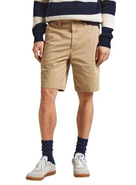 Bermudas Pepe Jeans Chino Beige para HombreTradução: Bermudas Pepe Jeans Chino Bege para Homem