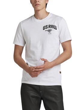 Camiseta G-Star Esqueleto Cão Branco para Homem.