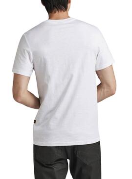 Camiseta G-Star Esqueleto Cão Branco para Homem.