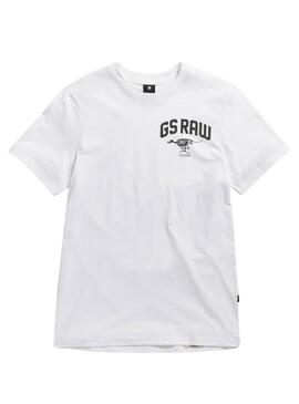Camiseta G-Star Esqueleto Cão Branco para Homem.
